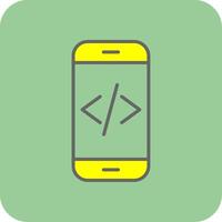 App Development Filled Yellow Icon vector