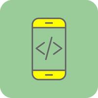 App Development Filled Yellow Icon vector