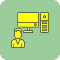 System Worker Filled Yellow Icon vector