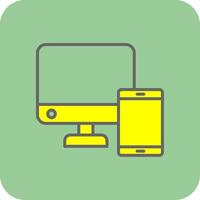 Adaptive web development Filled Yellow Icon vector