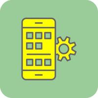 Application Development Filled Yellow Icon vector