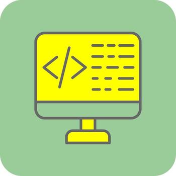 Coding Filled Yellow Icon vector