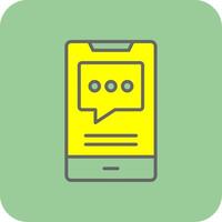 Mobile Talk Filled Yellow Icon vector