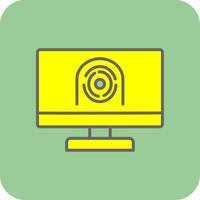 Security Computer Faceprint Filled Yellow Icon vector