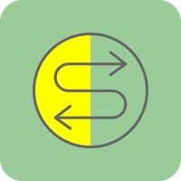 Zigzag Arrow Filled Yellow Icon vector