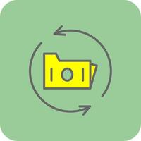 Data Backup Filled Yellow Icon vector