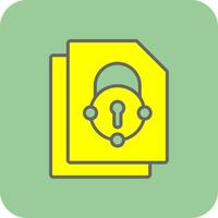 seguridad archivo reparar lleno amarillo icono vector