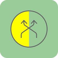 Shuffle Filled Yellow Icon vector