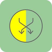 Shuffle Filled Yellow Icon vector