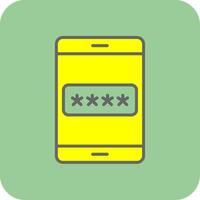 Password Filled Yellow Icon vector