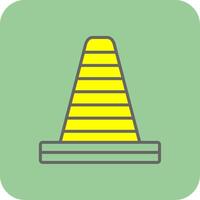 Traffic Cone Filled Yellow Icon vector