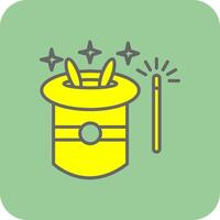 Magic Hat Filled Yellow Icon vector