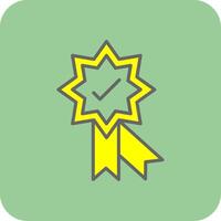 Badge Filled Yellow Icon vector