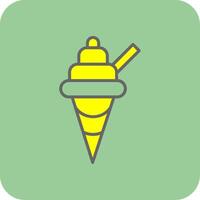 Ice Cream Filled Yellow Icon vector
