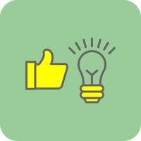 Idea Bulb Filled Yellow Icon vector