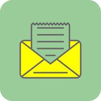 Envelope Filled Yellow Icon vector