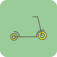 patada scooter lleno amarillo icono vector