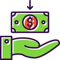 Receive Money filled Design Icon vector