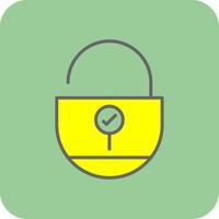 Lock Filled Yellow Icon vector