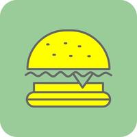 hamburguesa rápido comida lleno amarillo icono vector
