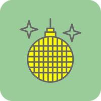 Disco Ball Filled Yellow Icon vector