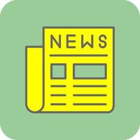 Newspaper Filled Yellow Icon vector