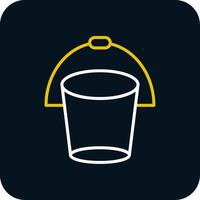Bucket Line Red Circle Icon vector
