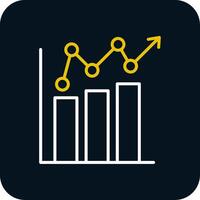 Bar Chart Line Red Circle Icon vector