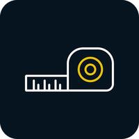 Tape Measure Line Red Circle Icon vector