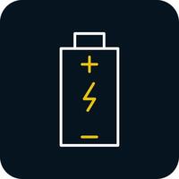 Battery Charged Line Red Circle Icon vector