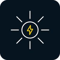 Sun Line Red Circle Icon vector