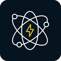 Atomic Energy Line Red Circle Icon vector