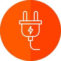 Power Cable Line Red Circle Icon vector