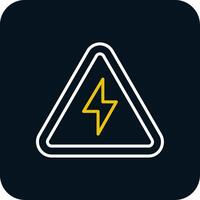 Electrical Danger Sign Line Red Circle Icon vector