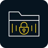 Secure Folder Line Red Circle Icon vector