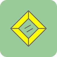 Gem Filled Yellow Icon vector