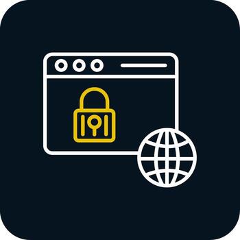 web seguridad línea rojo circulo icono vector