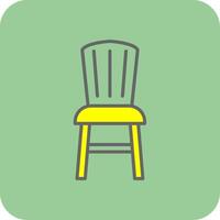 Dining Chair Filled Yellow Icon vector