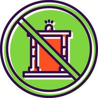 prohibido firmar lleno diseño icono vector