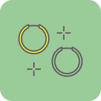 Hoop Earrings Filled Yellow Icon vector