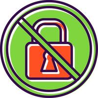 prohibido firmar lleno diseño icono vector