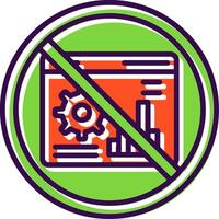 prohibido firmar lleno diseño icono vector