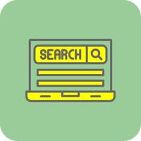 Search Engine Filled Yellow Icon vector