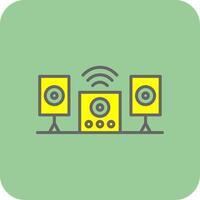 audio sistema lleno amarillo icono vector