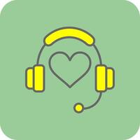 Headphone Filled Yellow Icon vector