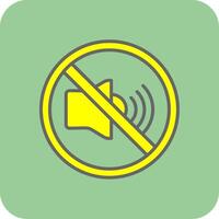 No Sound Filled Yellow Icon vector