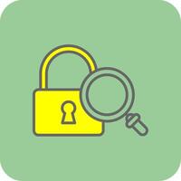 Padlock Filled Yellow Icon vector