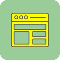 Layout Filled Yellow Icon vector