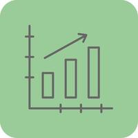 Bar Chart Filled Yellow Icon vector