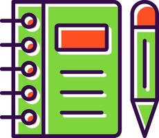 Notebook filled Design Icon vector